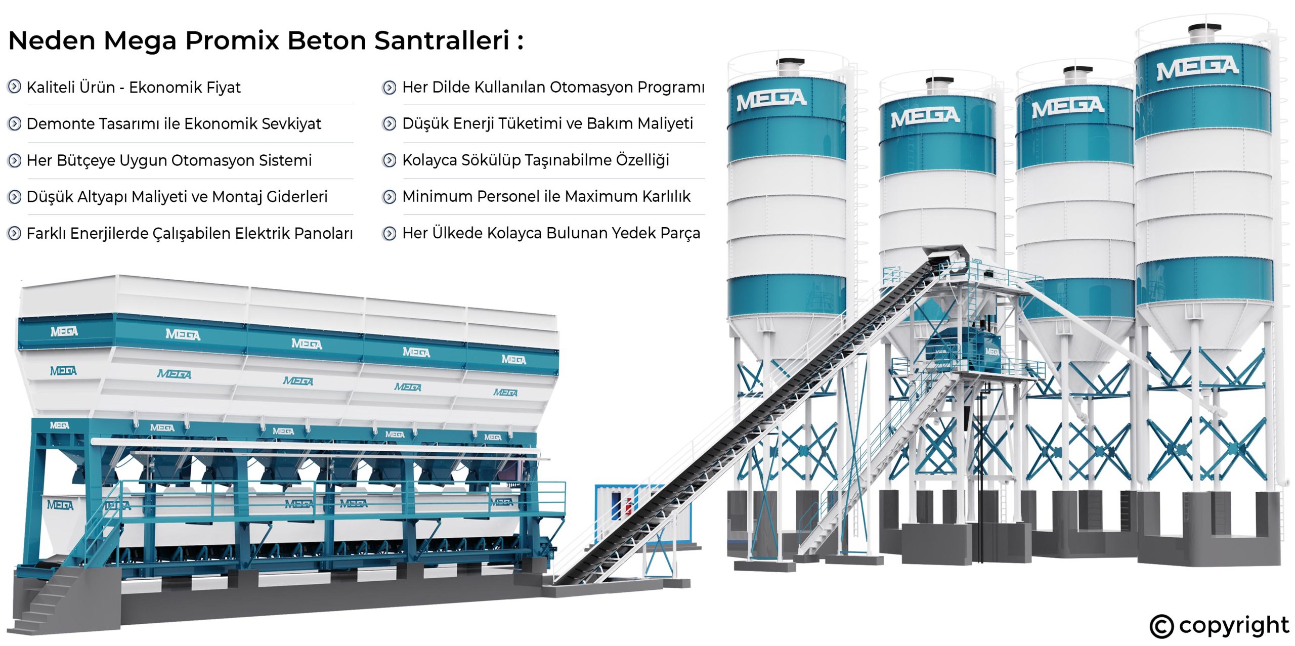 200 M³ Beton Santrali Twinshaft Mikserli