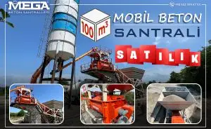 satılık 100 m3 mobil beton santrali